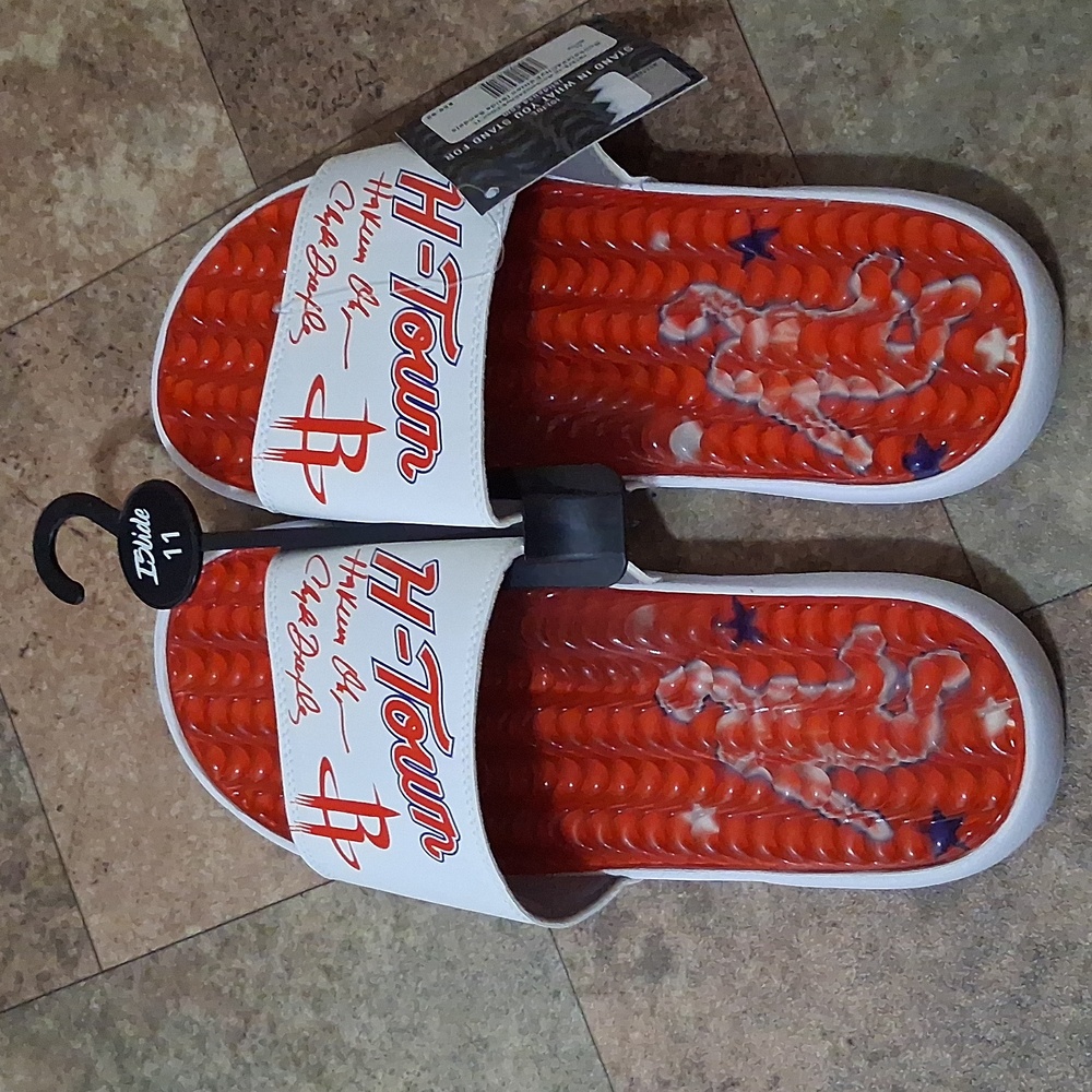 New. Men's Islide City Edition Houton Rockets Slides. Size 11.